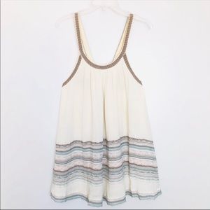 Ecote Urban Outfitters Off-white Bay Frock Dress Embroidered NWT size small